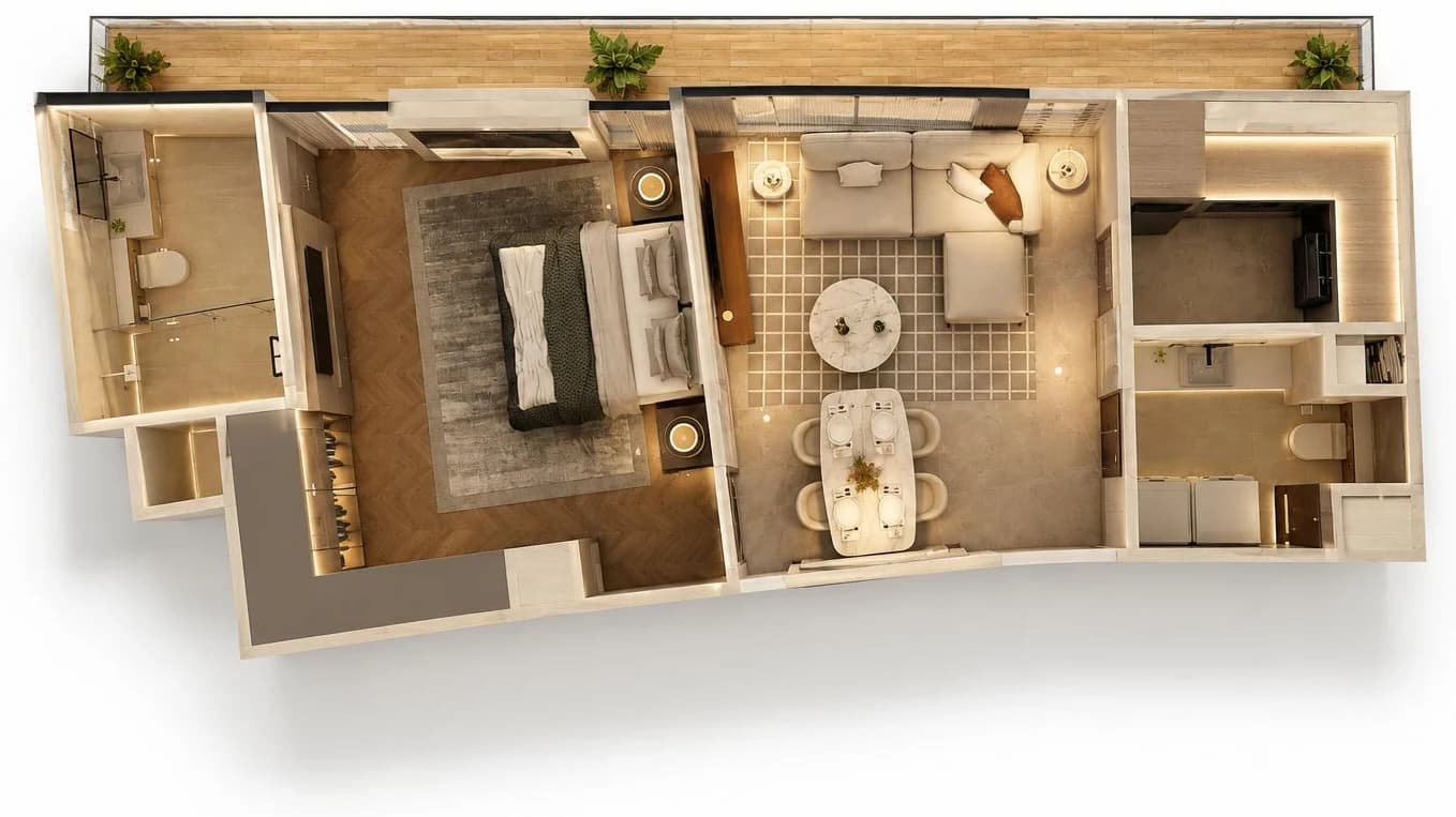 Goldcrest Breeze 1B1 floor plan