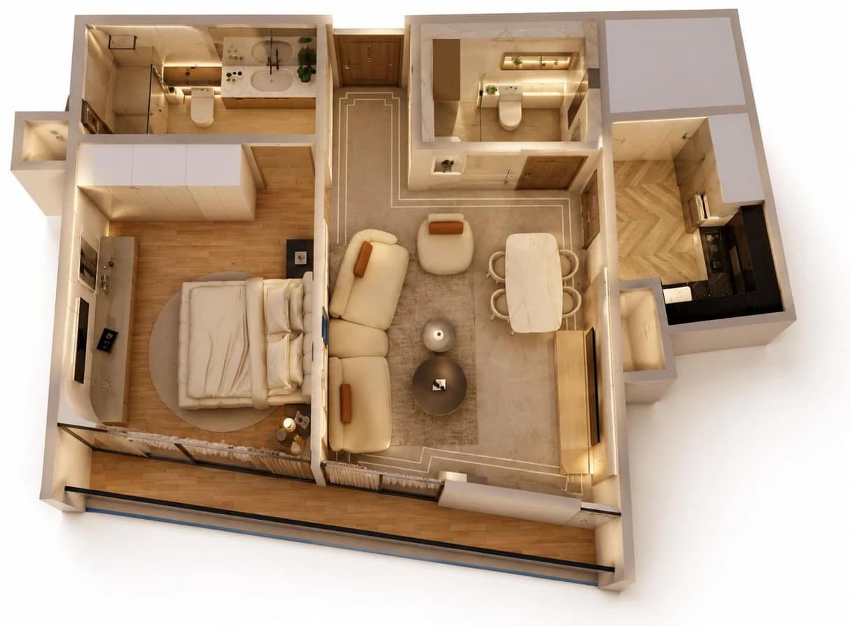 Goldcrest Breeze 1B2 floor plan