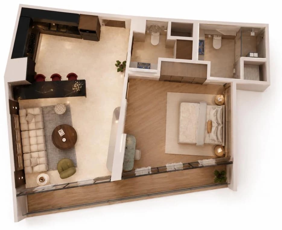Goldcrest Breeze 1B3 floor plan