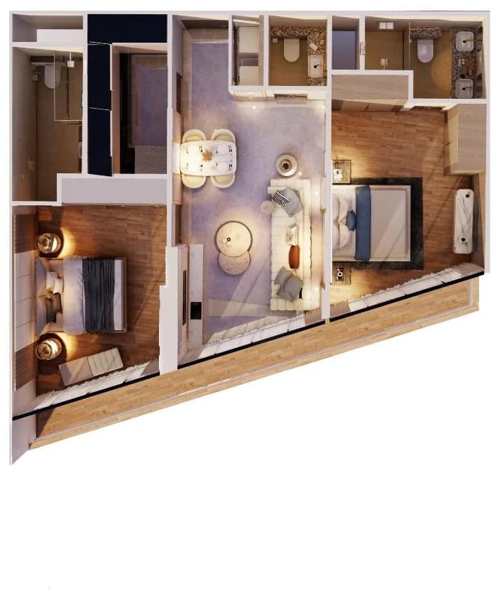 Goldcrest Breeze 2B1B floor plan